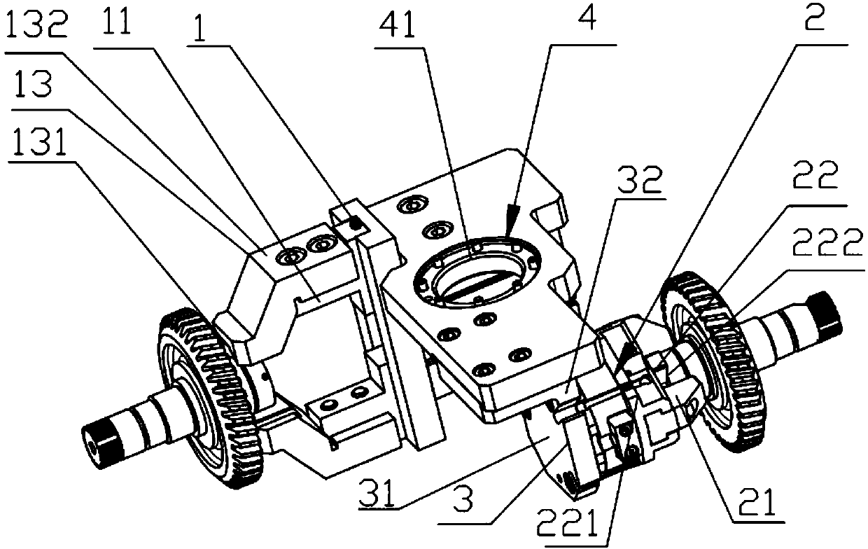 Worm gear carrying and feeding and discharging robot paw and application thereof