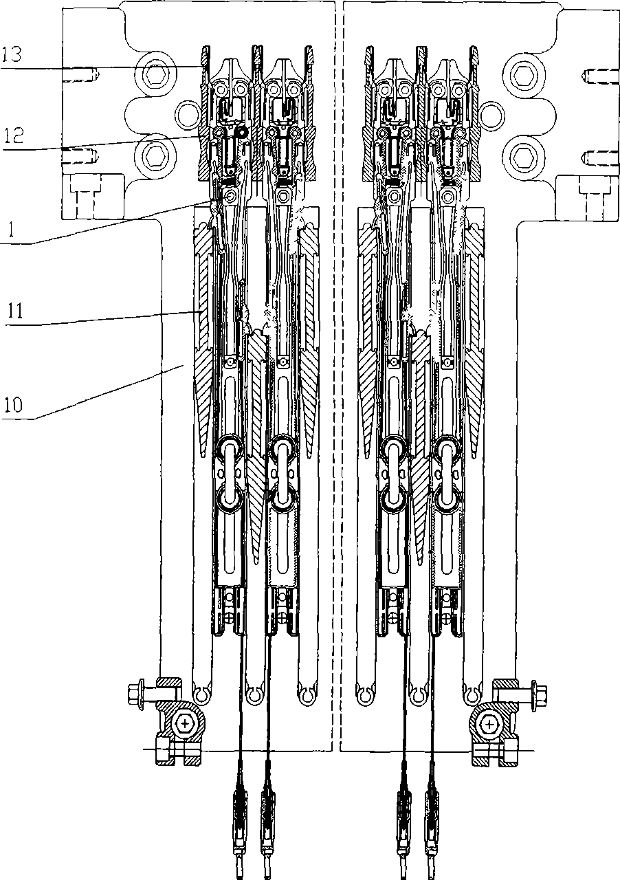 Electromagnetic valve heddle selecting apparatus of electronic jacquard