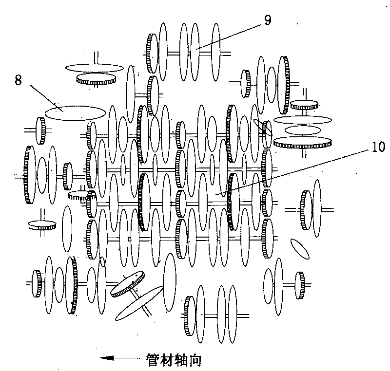 Low-temperature near-melting point extrusion molding principle and method for axial self-reinforced plastic pipe