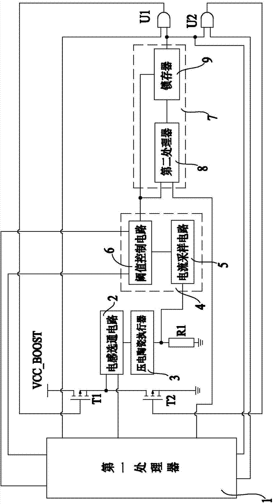 Driving current control circuit of piezoelectric ceramic diesel injector