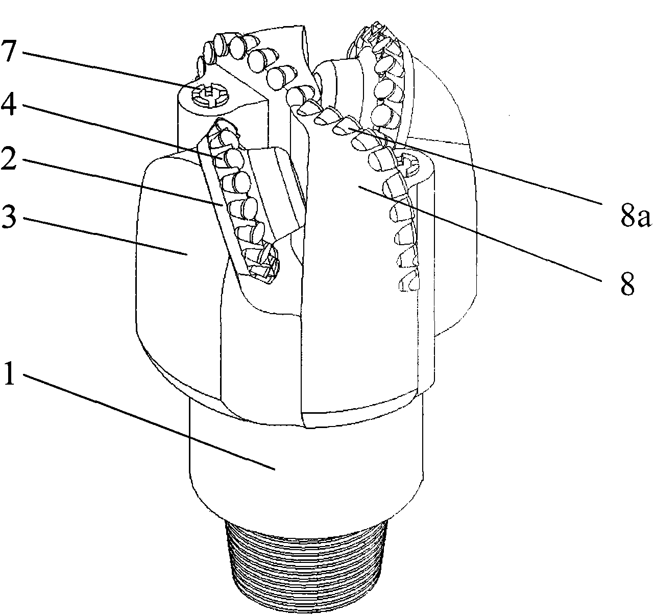 Combined drill breaking rocks by cutting method