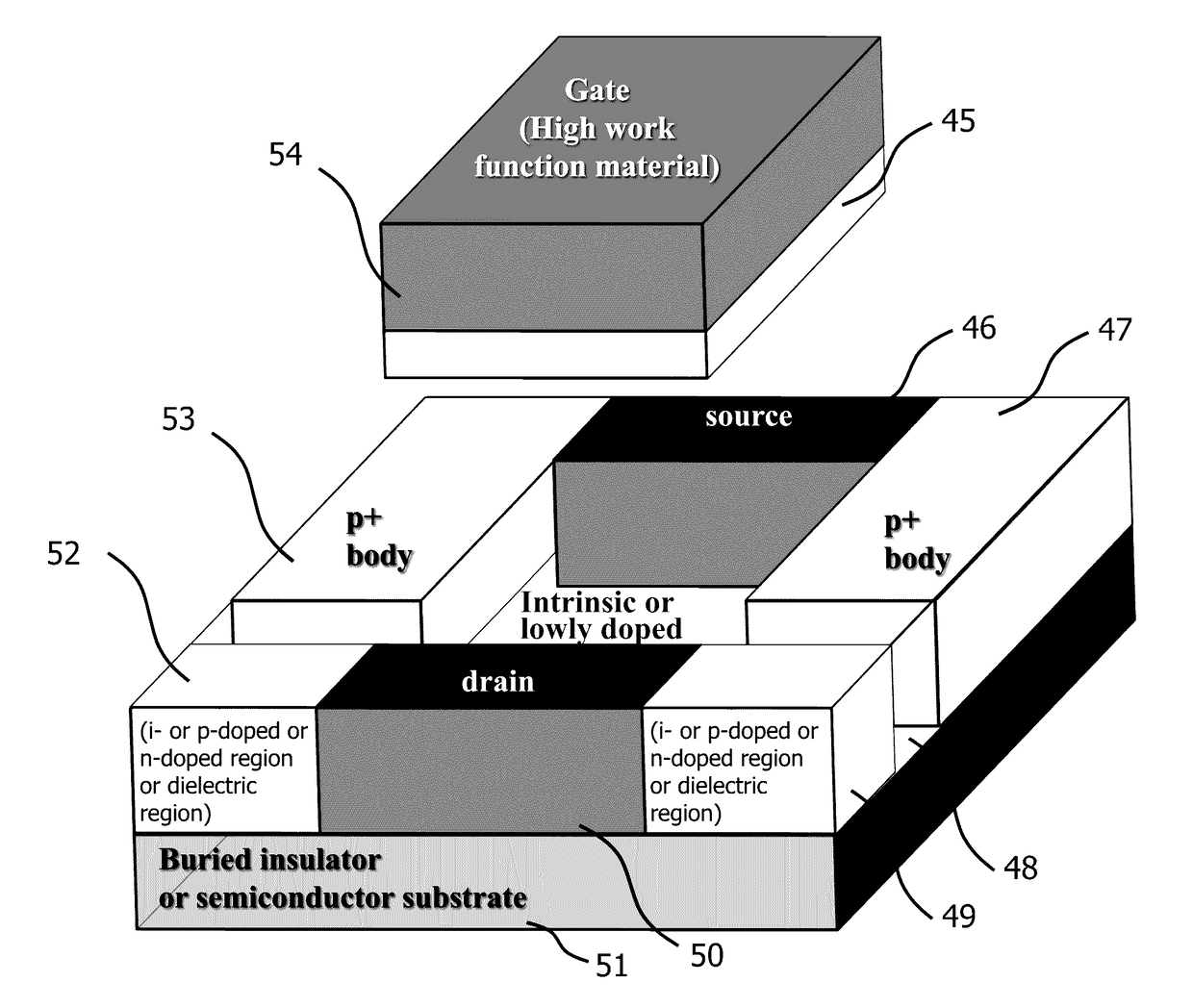 Body tied intrinsic fet