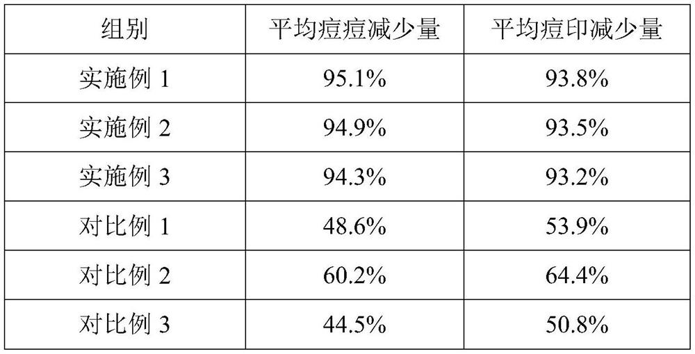 Composition for removing acnes and eliminating acne marks as well as preparation method and application of composition