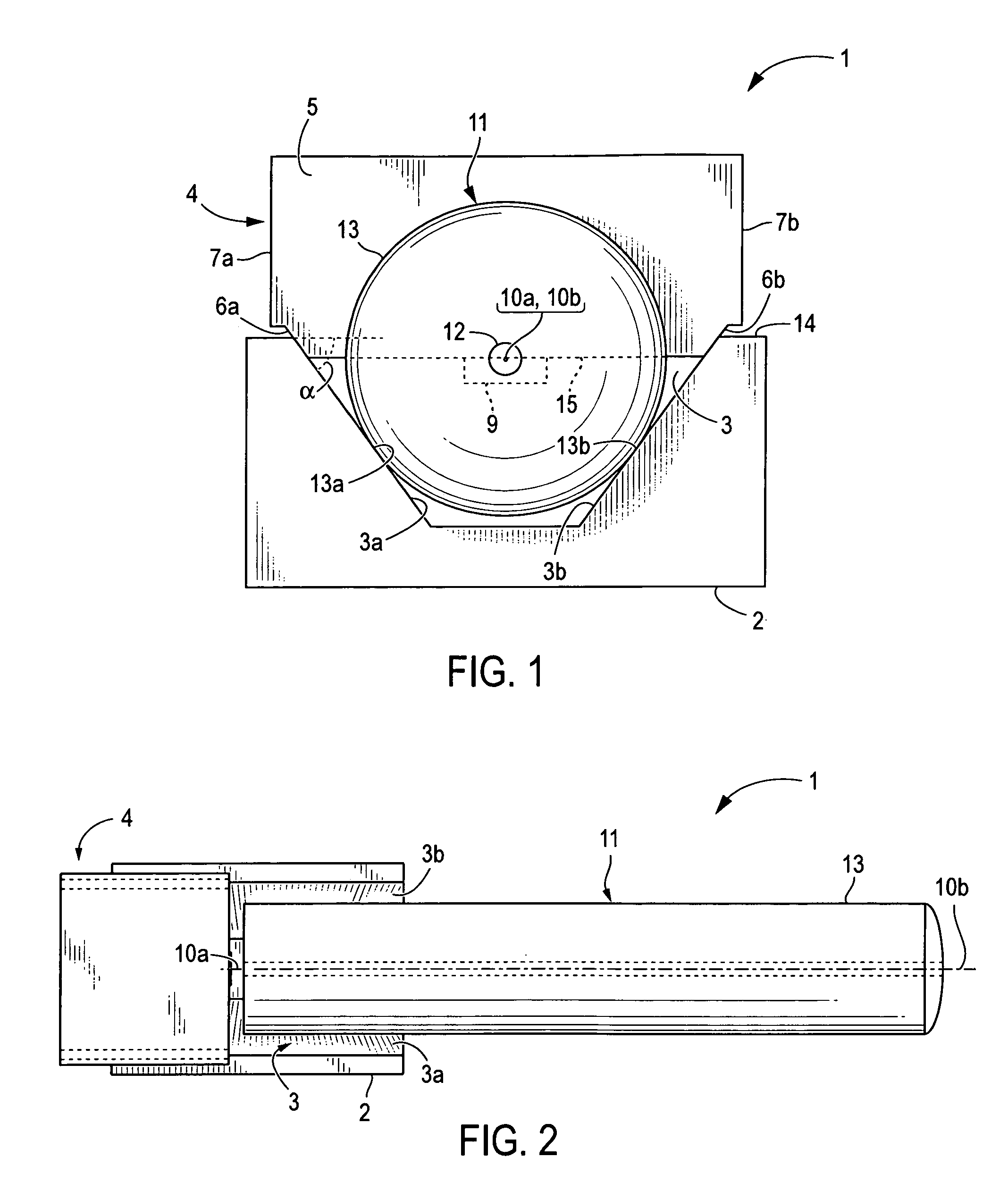 Optical bench having V-groove for aligning optical components