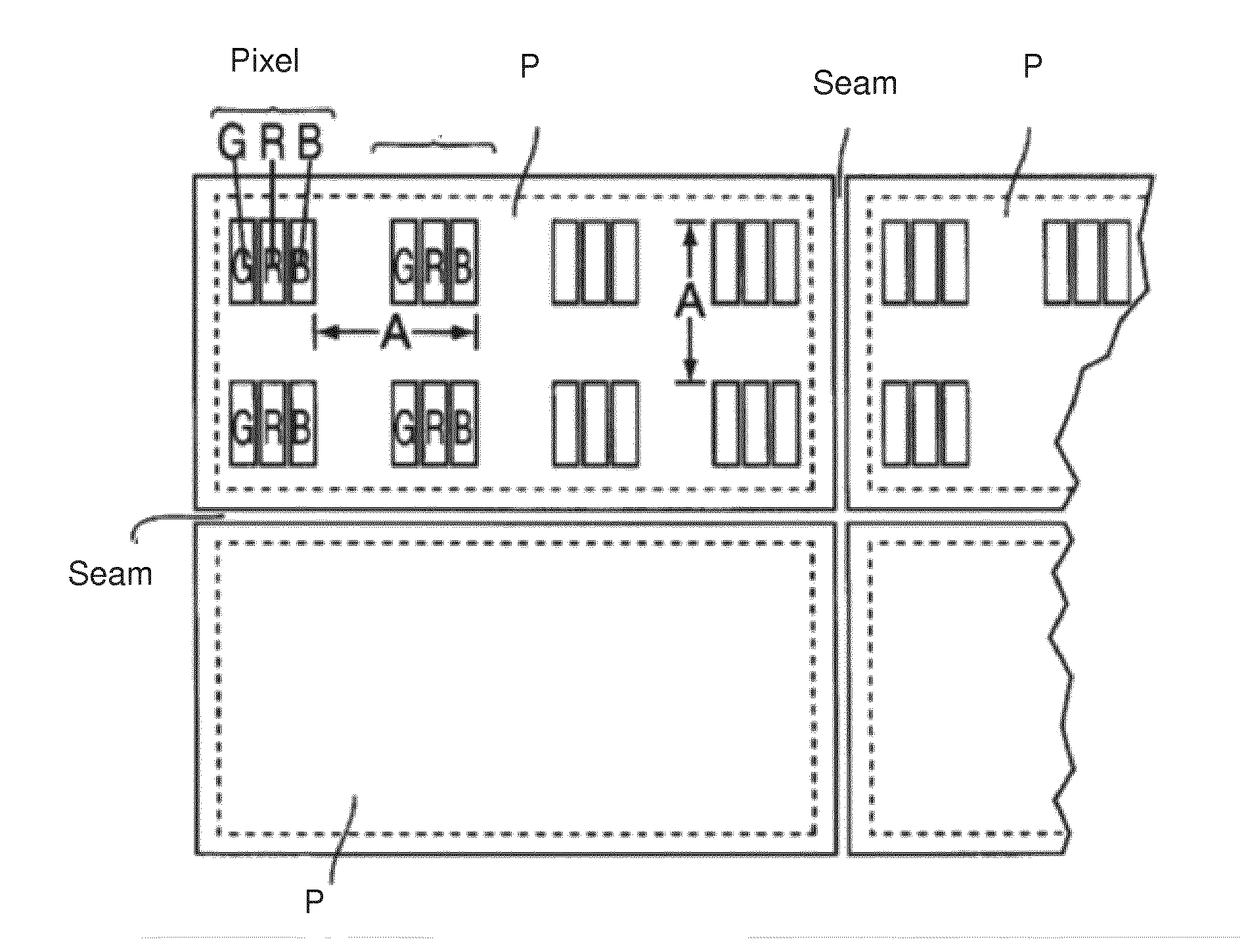 Seamless tiled displays