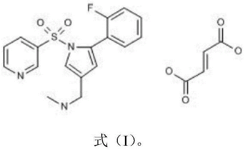 Pharmaceutical composition with vonoprazan fumarate and preparation method thereof