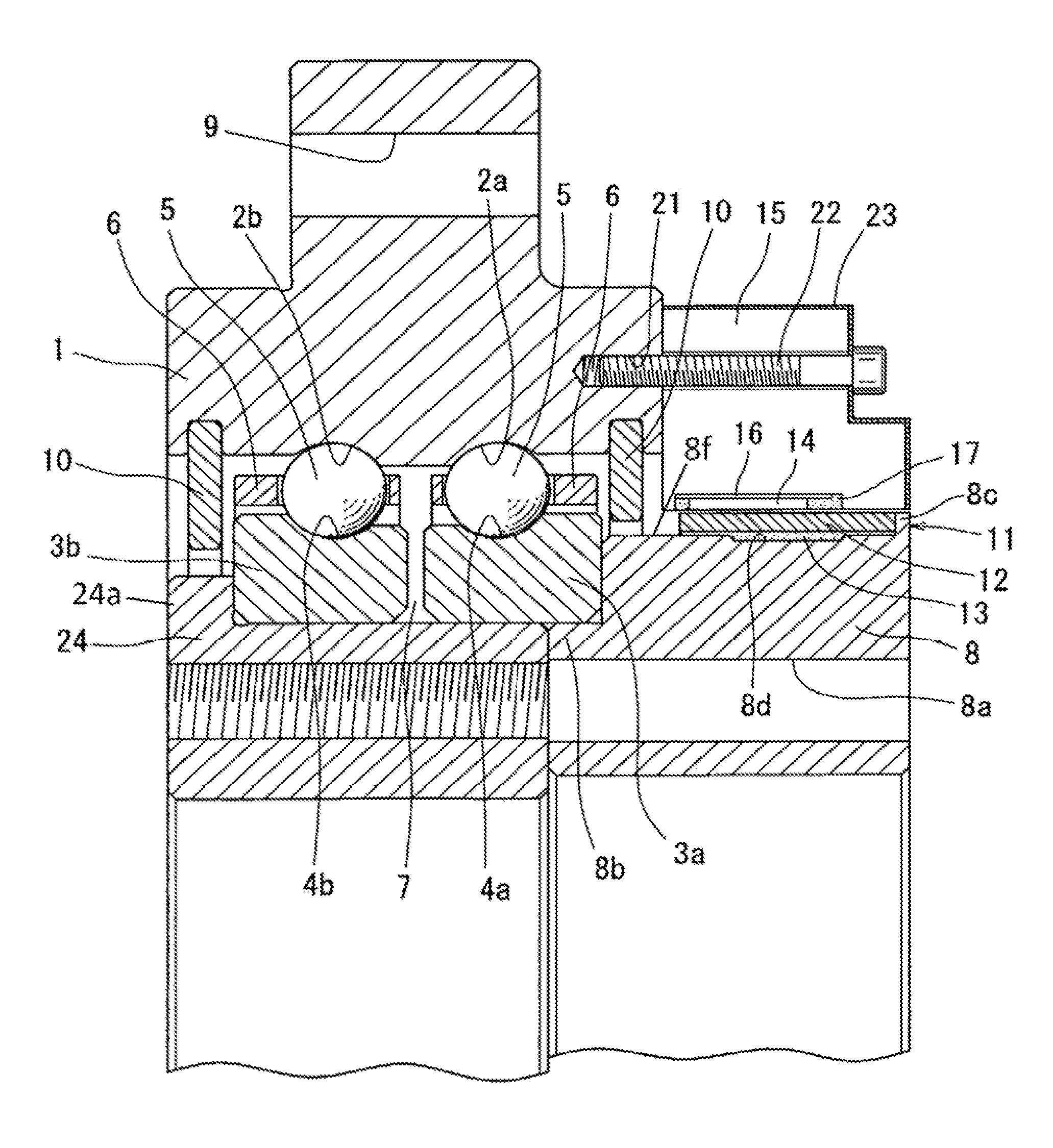 Rolling bearing with rotational speed sensor