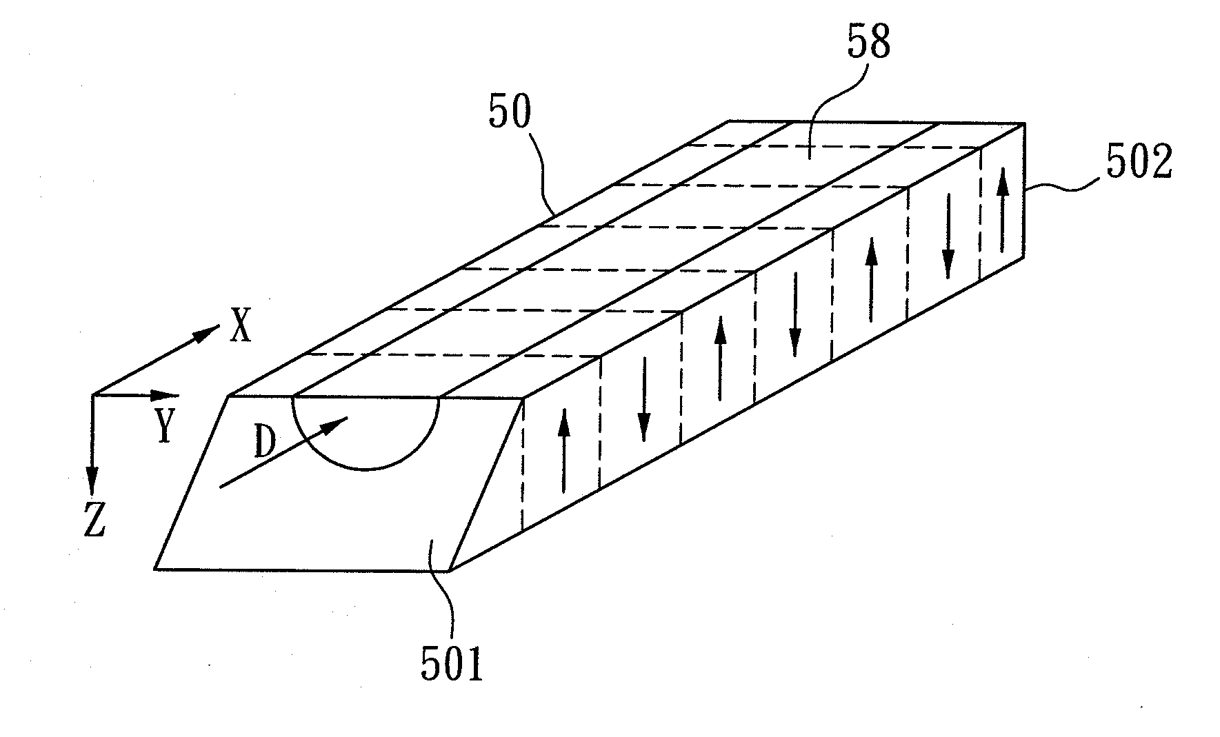 Quasi-Phase Matched Optical Waveguide for Preventing Back Conversion