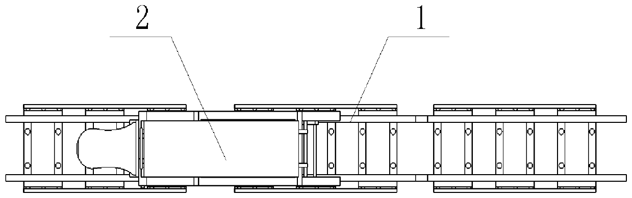 Track rescue wheel stretcher capable of quickly passing