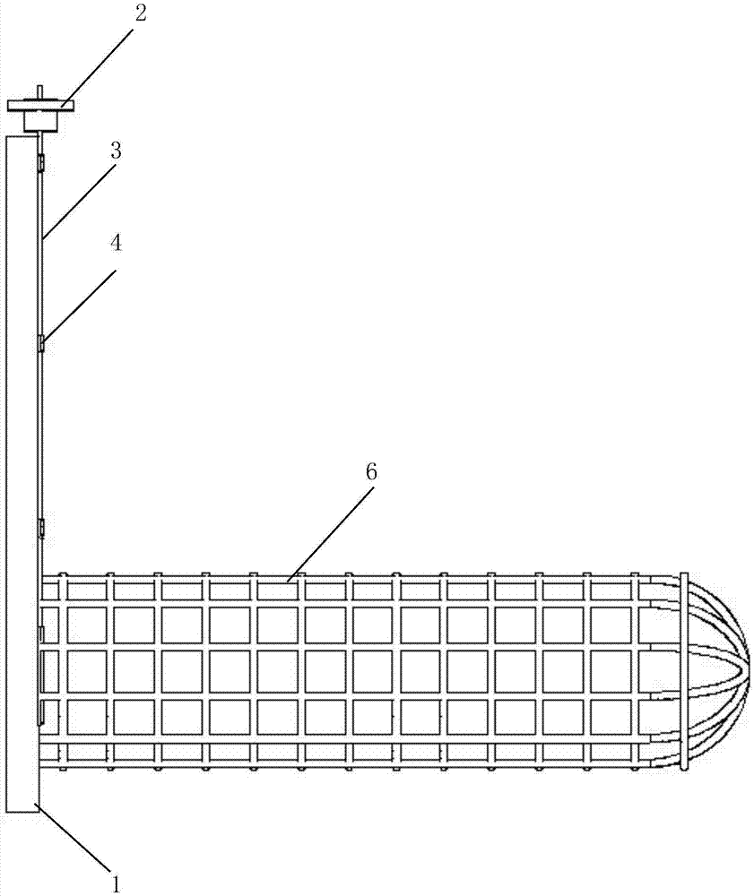 Method for constructing cage type trash rack of gate of pump station