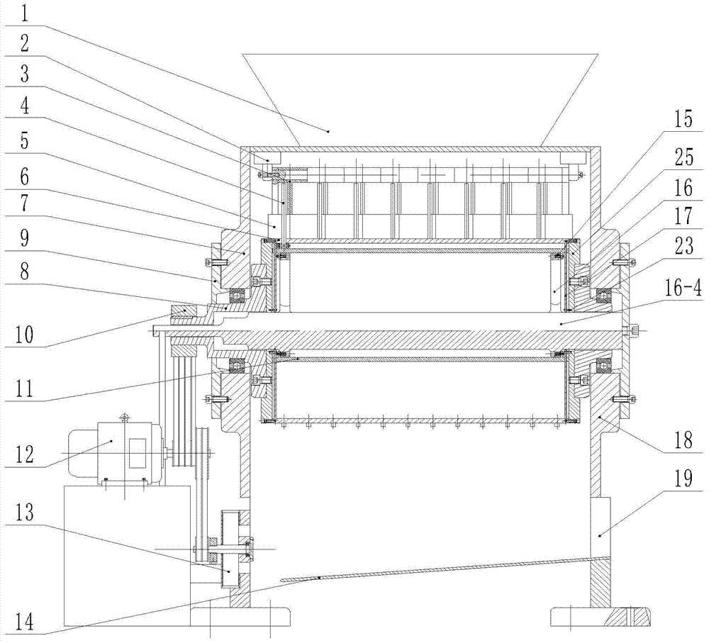 A horizontal garbage bag breaking machine