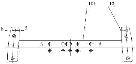 U-type vibration isolating device with novel composite material structure