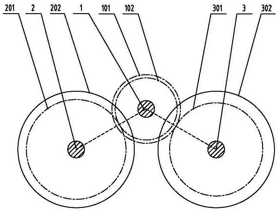 Power gearshift gearbox transmission device