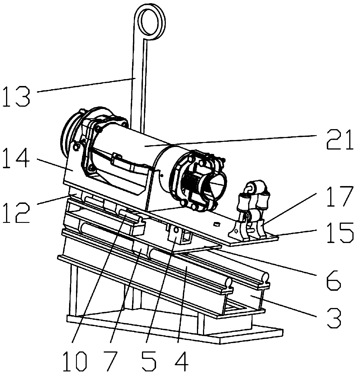 Shore power plug auxiliary plugging device with forced separation function