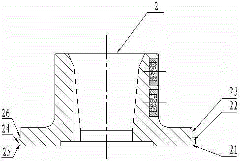 Connection method for shaft sleeve and cylinder body of motorboat outboard engine flywheel