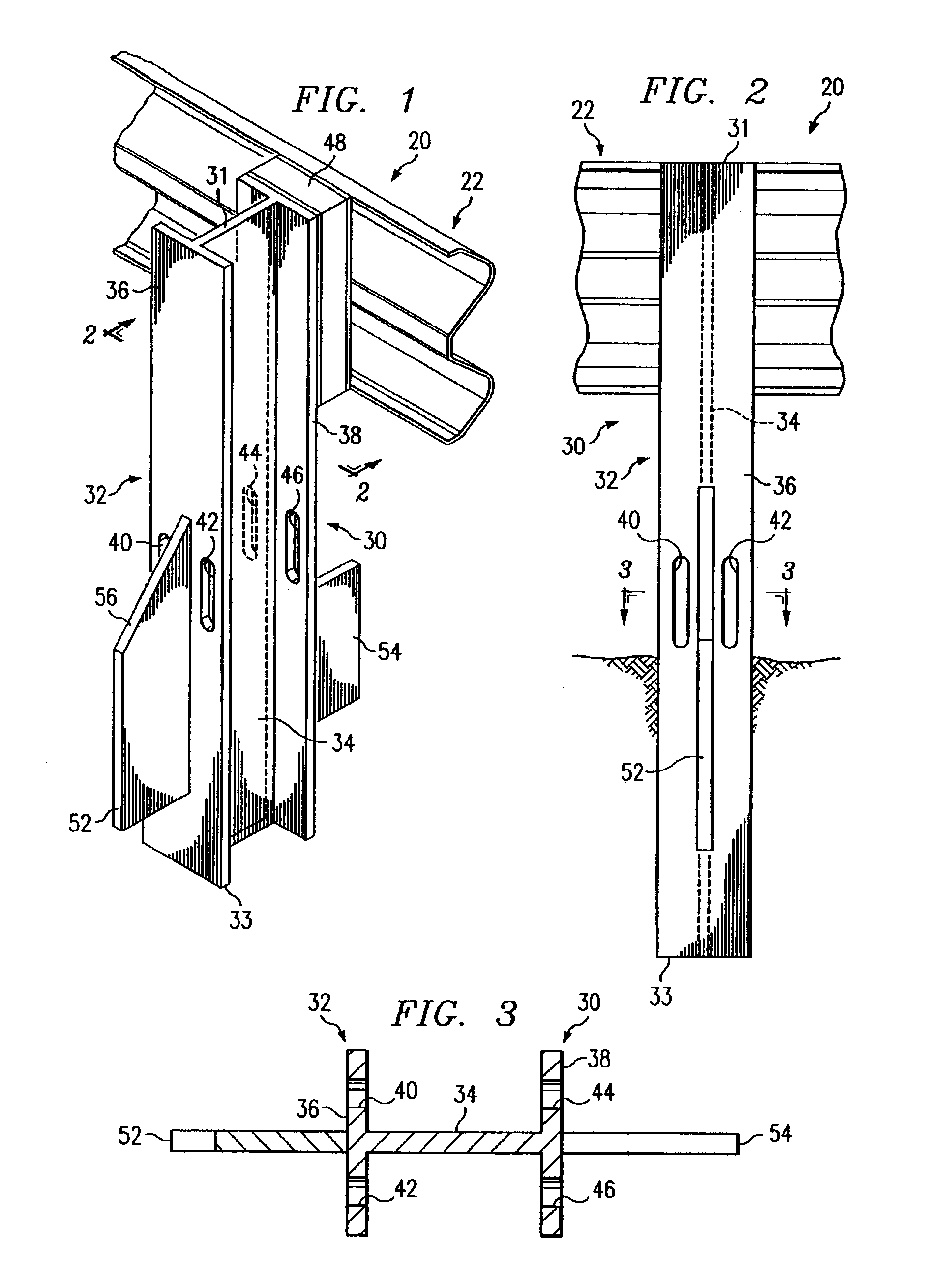 Breakaway support post for highway guardrail end treatments