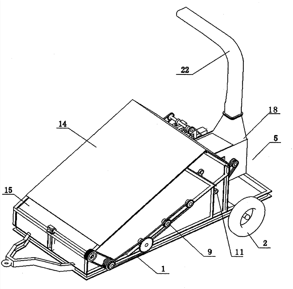 Stalk pickup and chopping machine