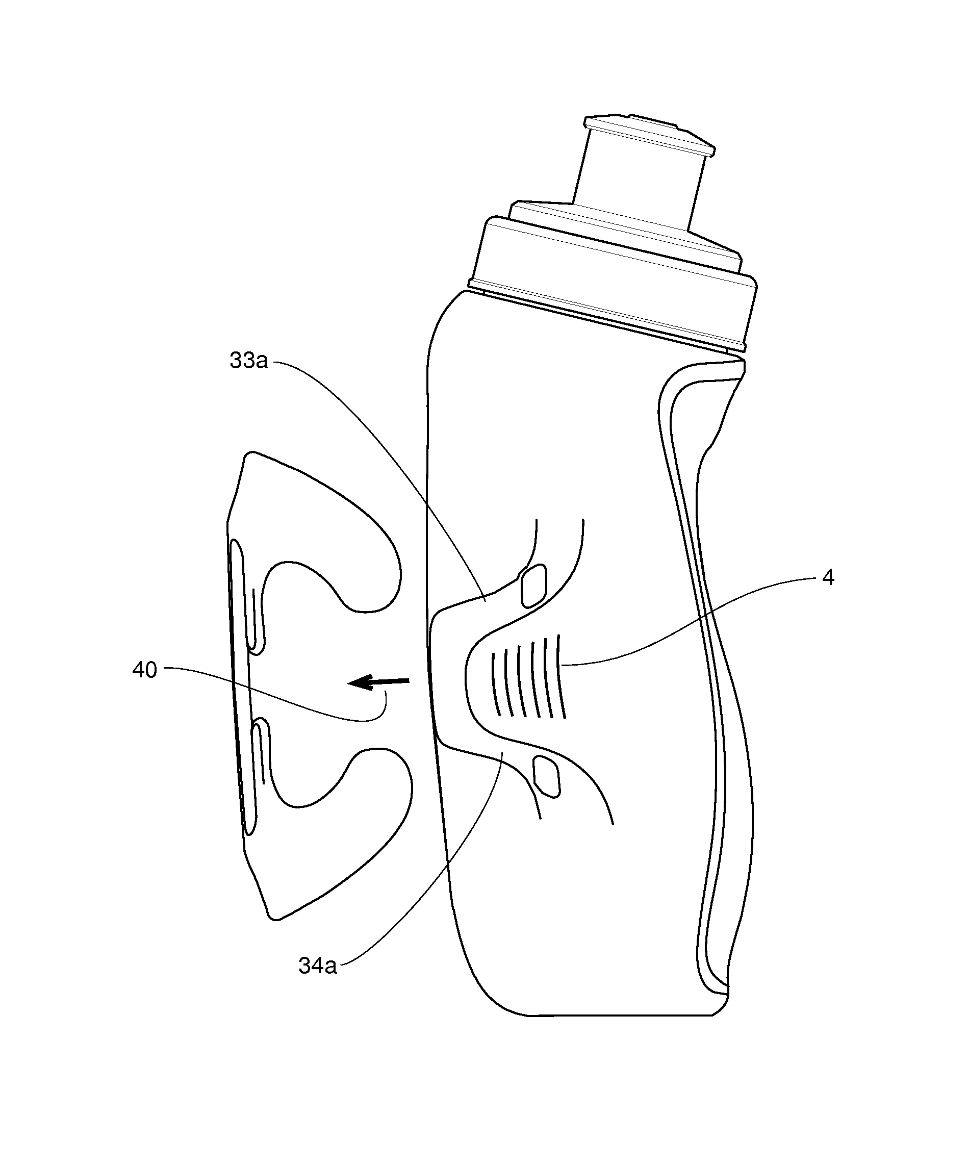 Bottle with mating clip