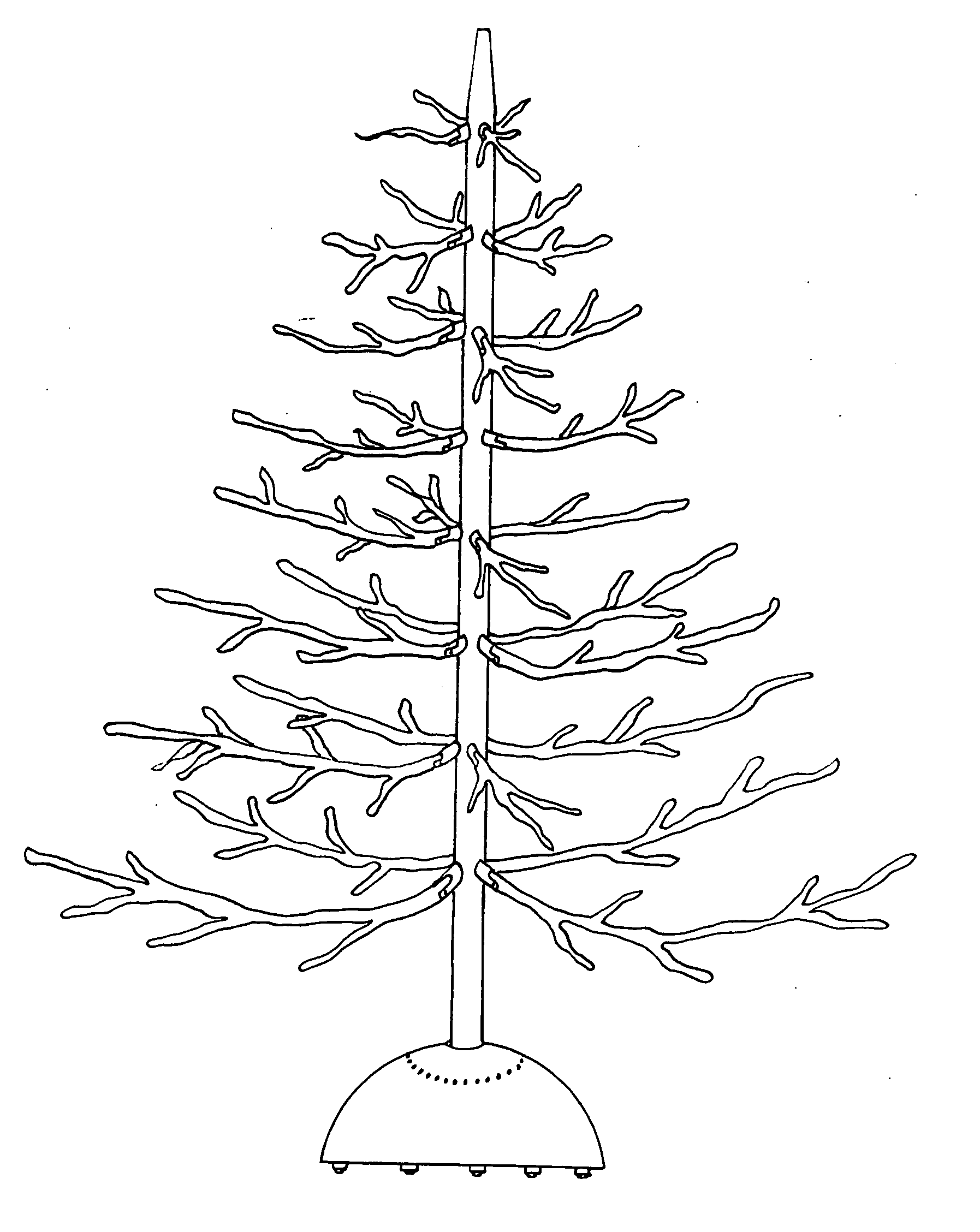 Revolving christmas tree with articulating branches