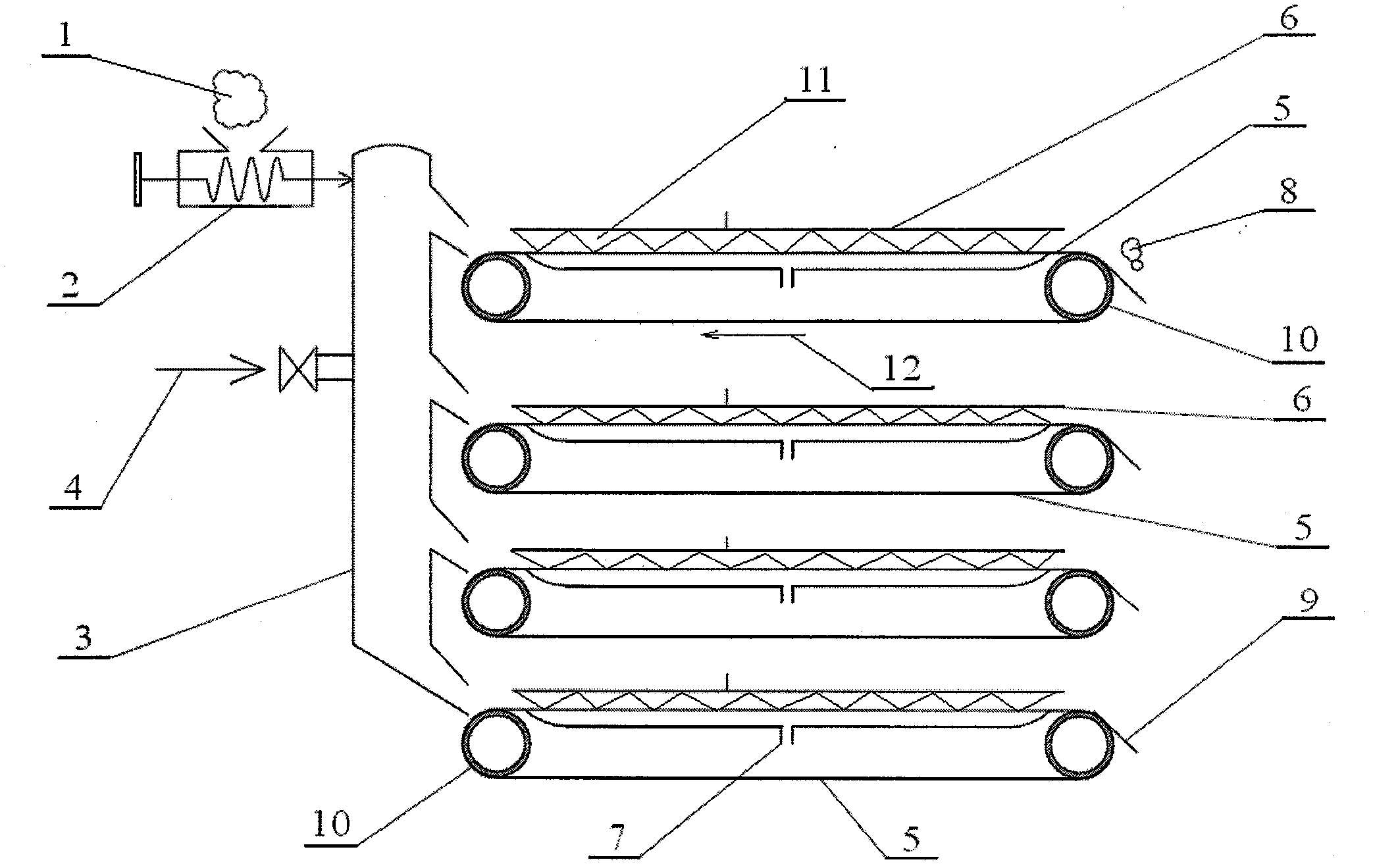 Electroosmosis dewatering method and device of water-containing material