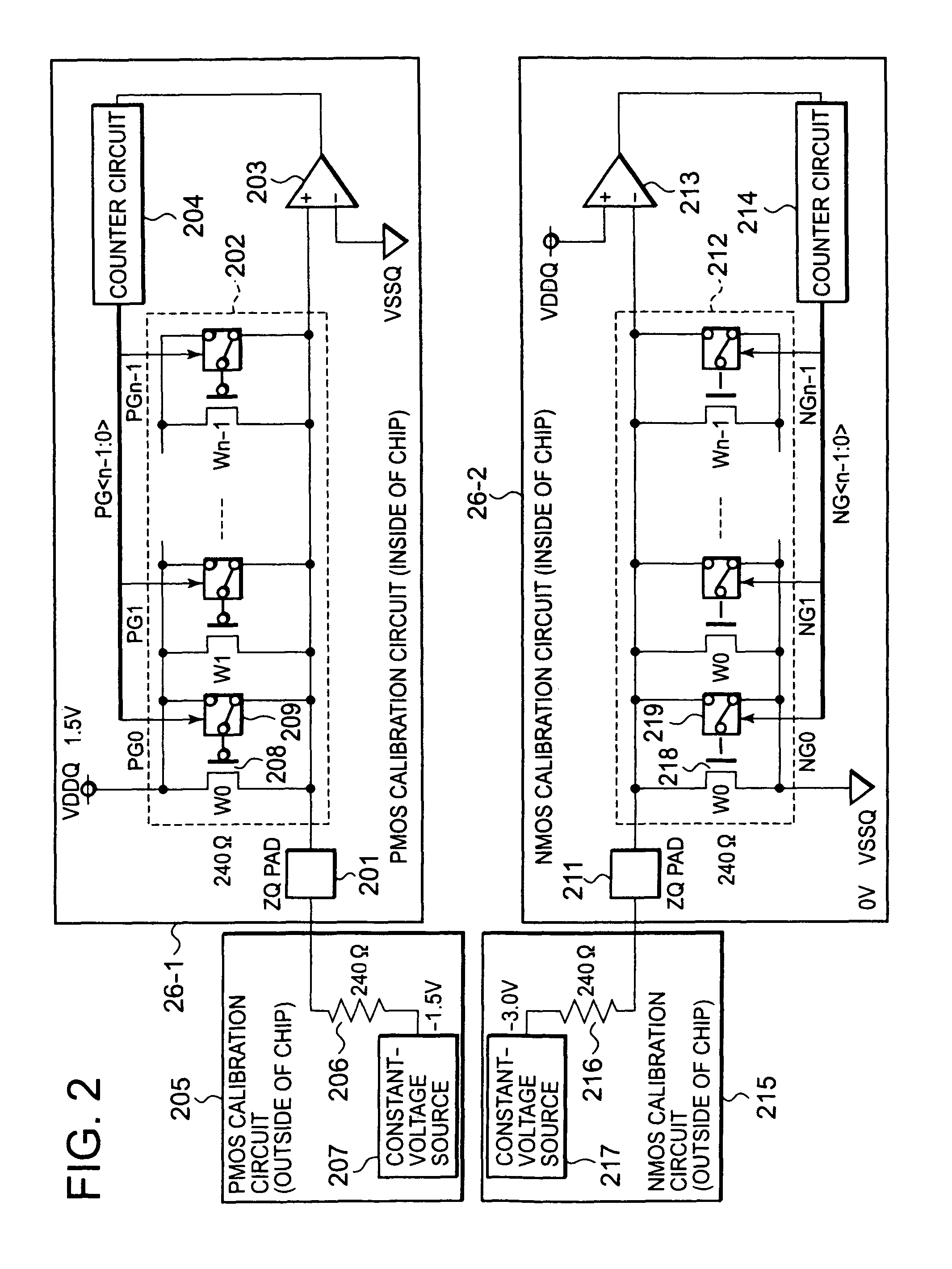 Semiconductor device, system with semiconductor device, and calibration method