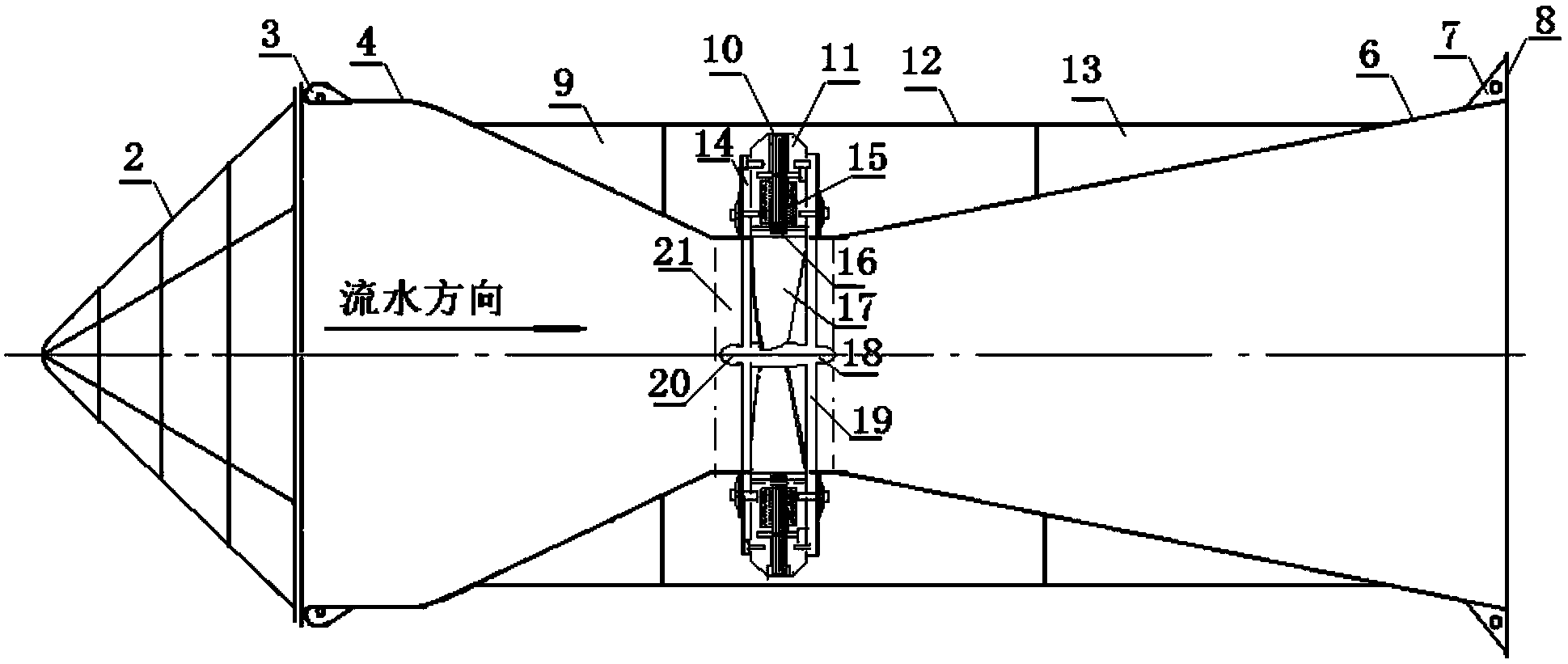 Standard floating pipe type hydroelectric generator