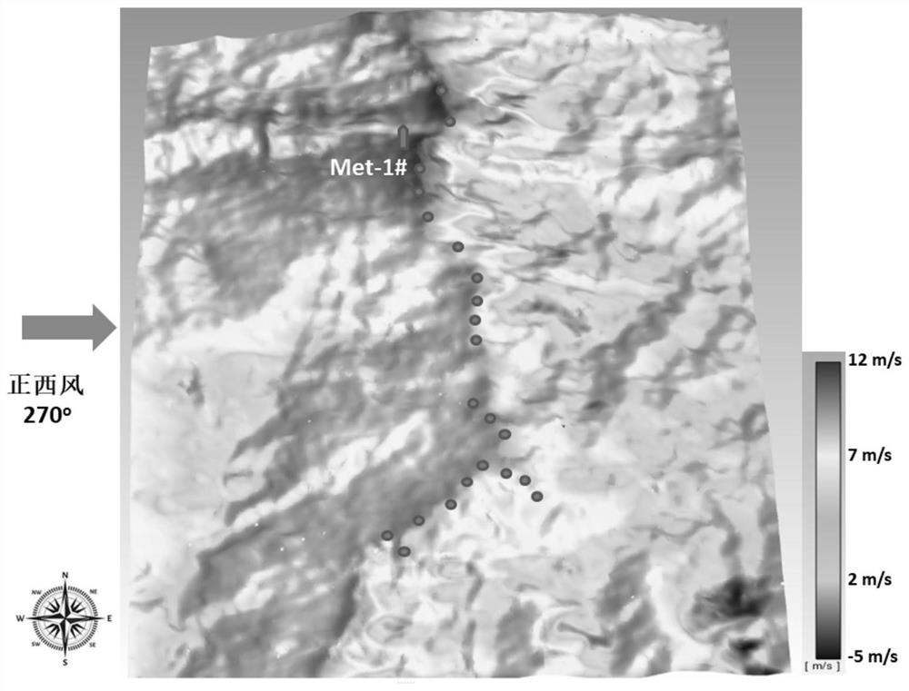 Real-time wind resource visual evaluation method, system and device for in-service mountain wind power plant and storage medium