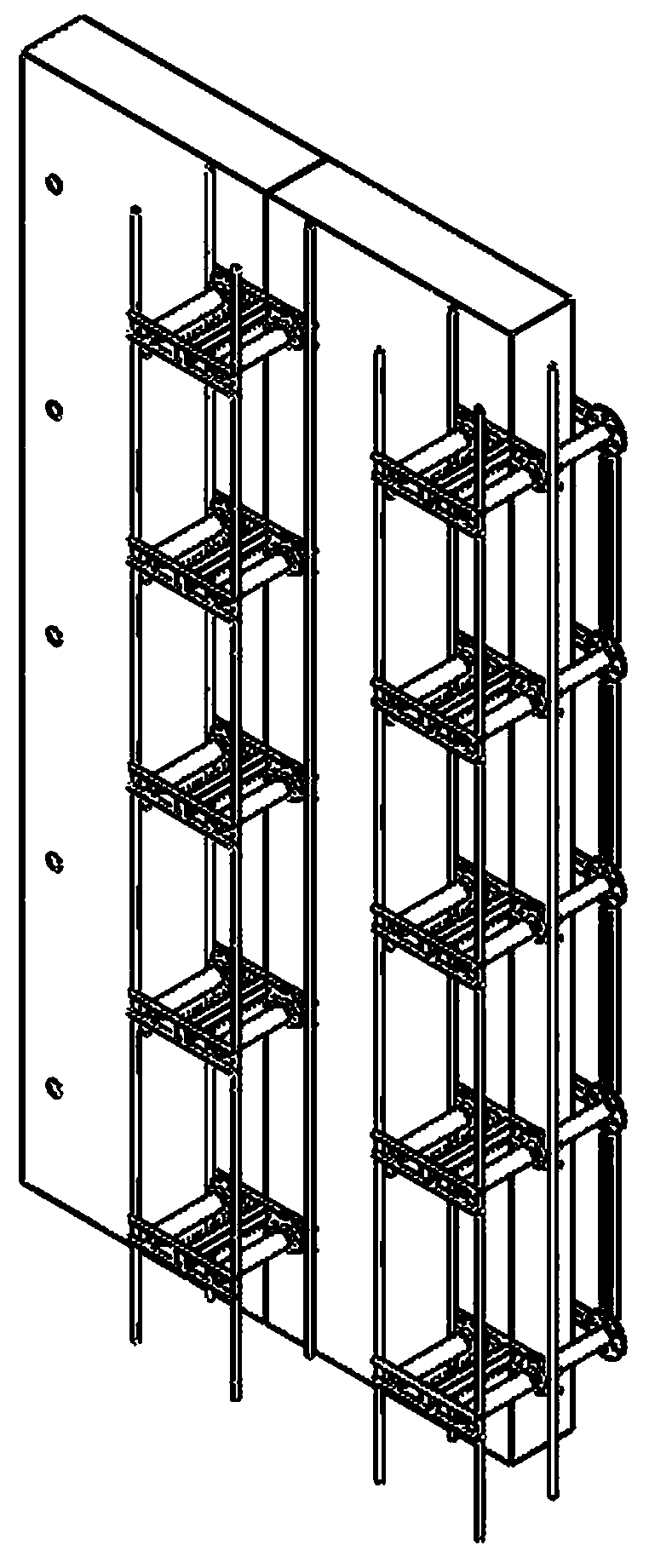 Wall structure for fixing external wall composite thermal insulation template and construction method