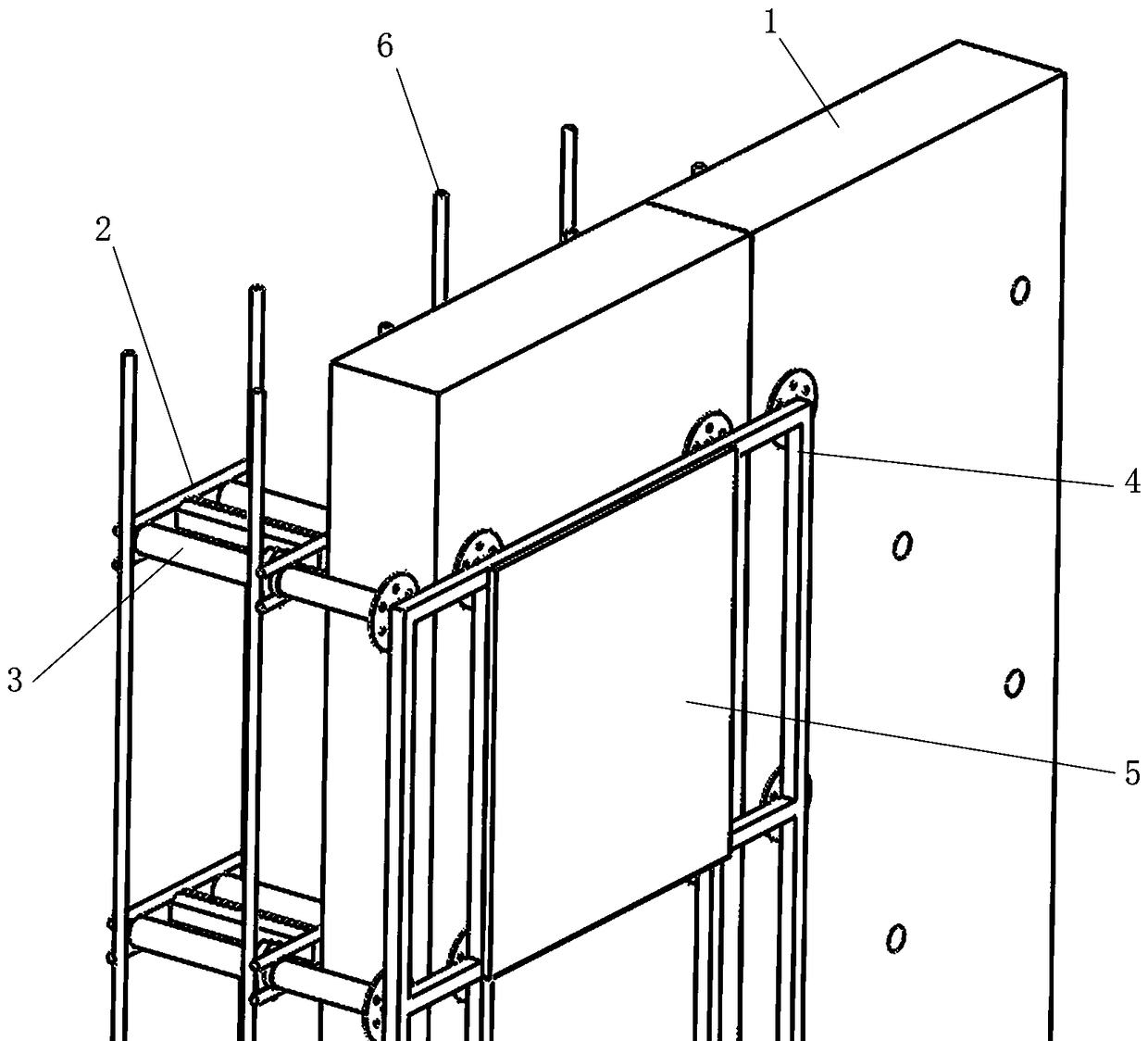 Wall structure for fixing external wall composite thermal insulation template and construction method