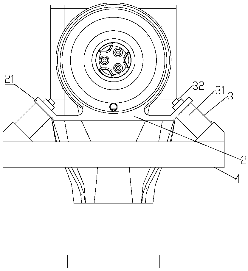 Motor shock-absorbing fixing device and cooling conduction structure