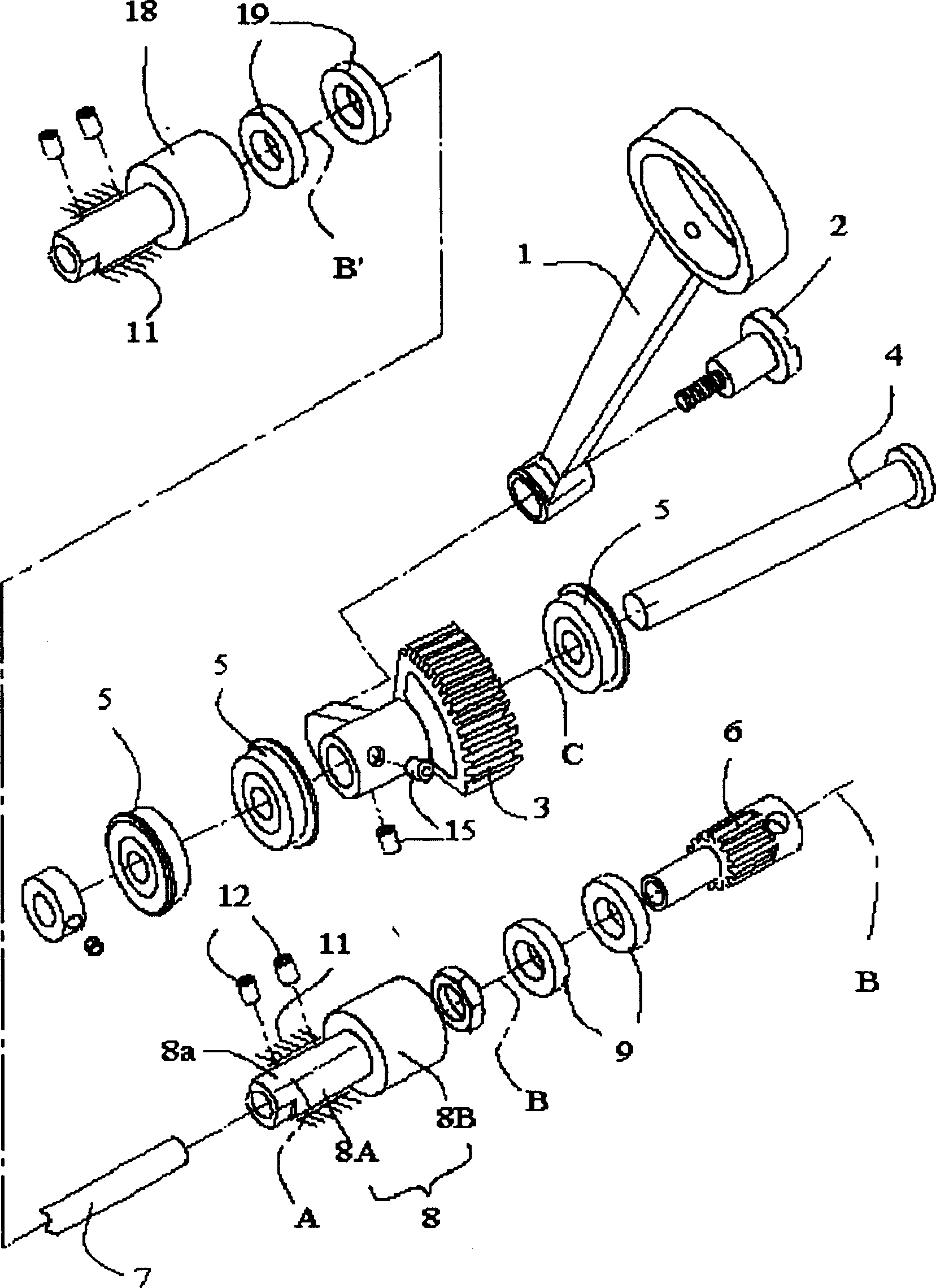 Lower shaft driving mechanism of sewing machine