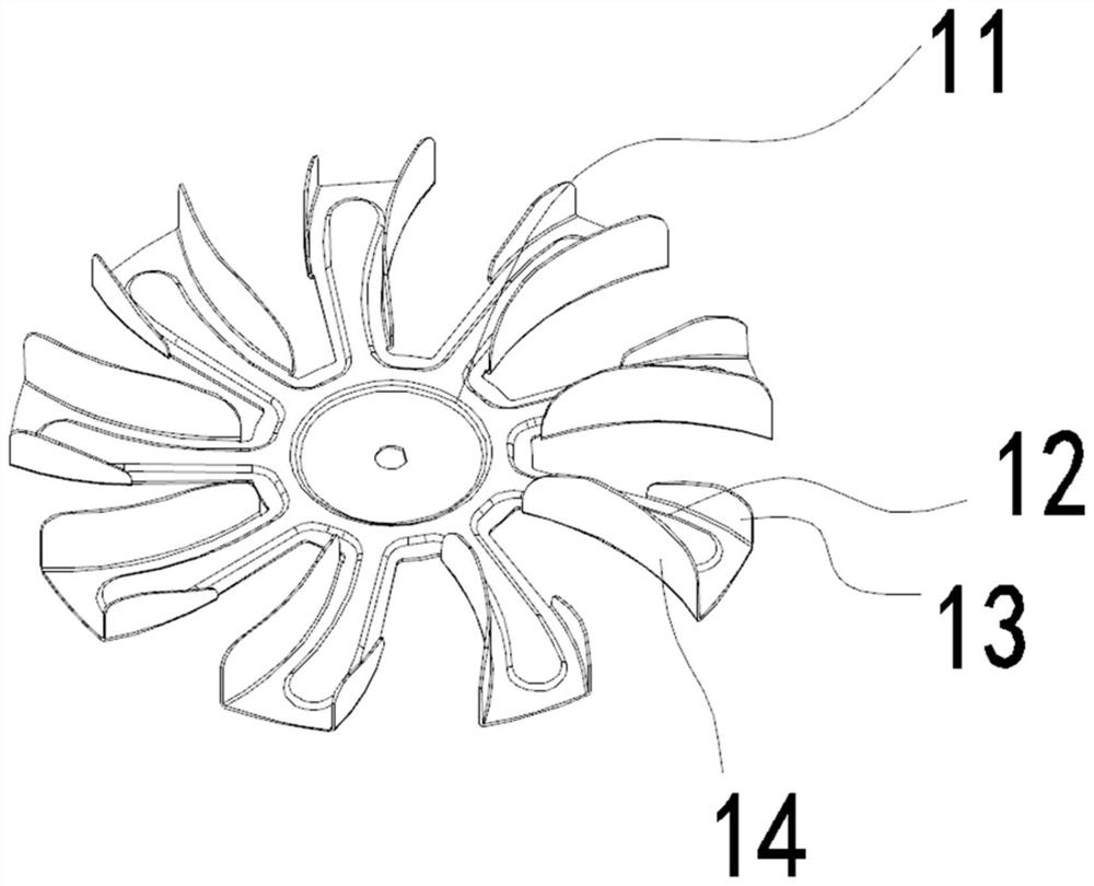 Arc-shaped fan and air fryer