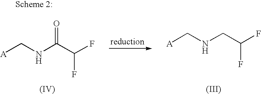 Method for producing 2,2-difluoroethylamine derivative by amide hydrogenation