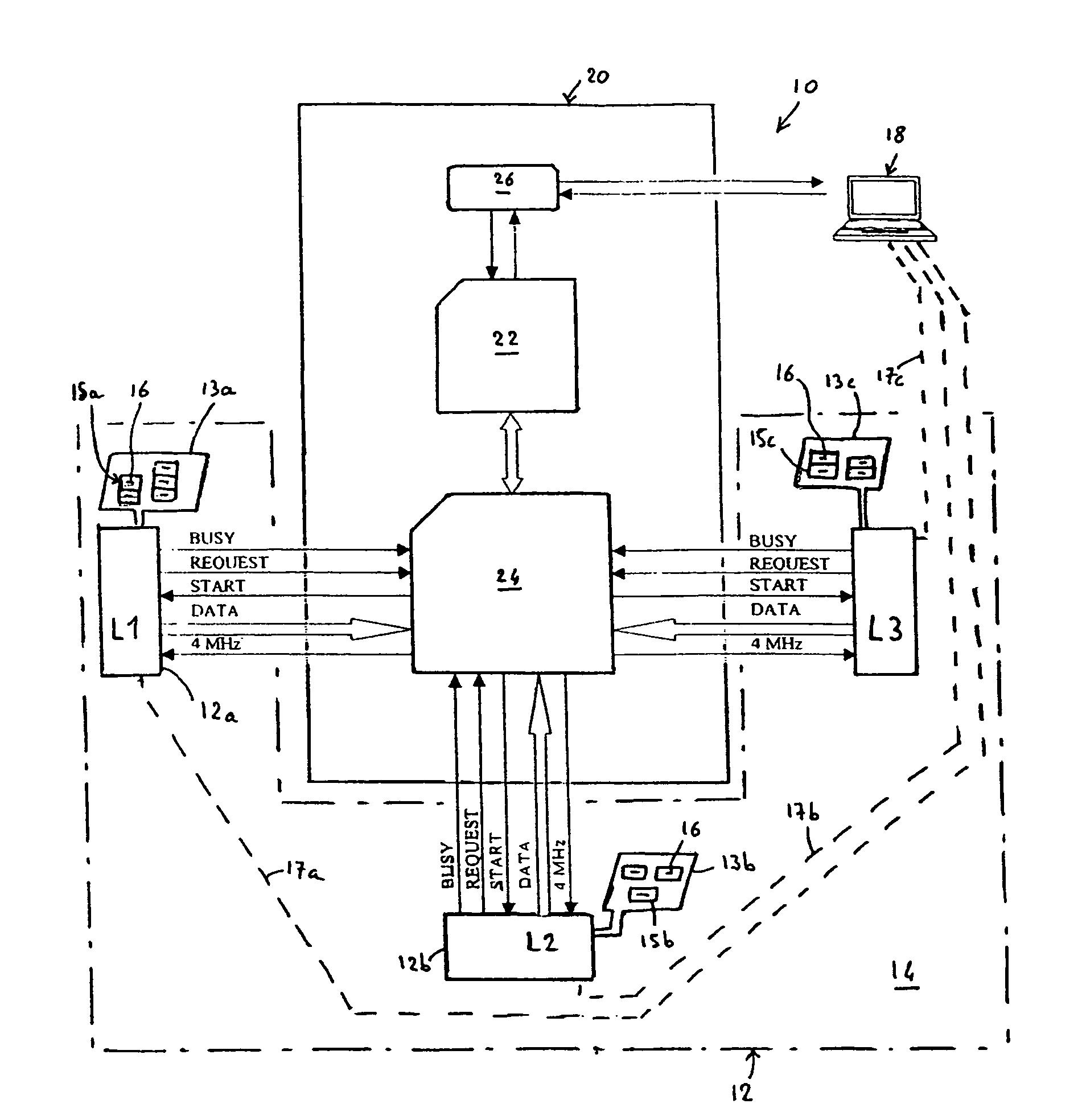 Method of managing a plurality of electronic microcircuit chip readers and equipments for implementing said method