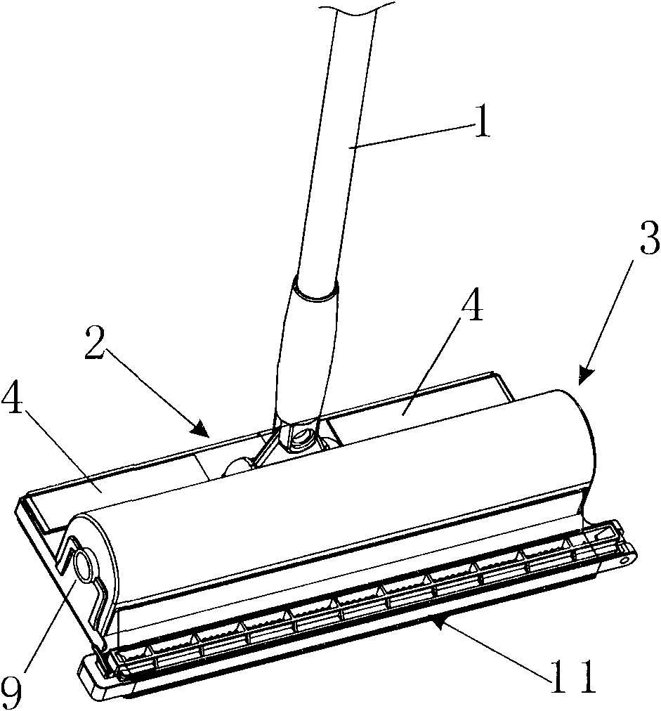 Novel mop with dedusting paper