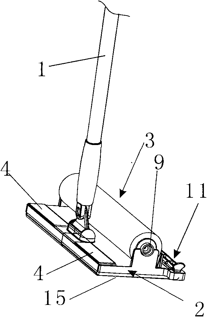 Novel mop with dedusting paper