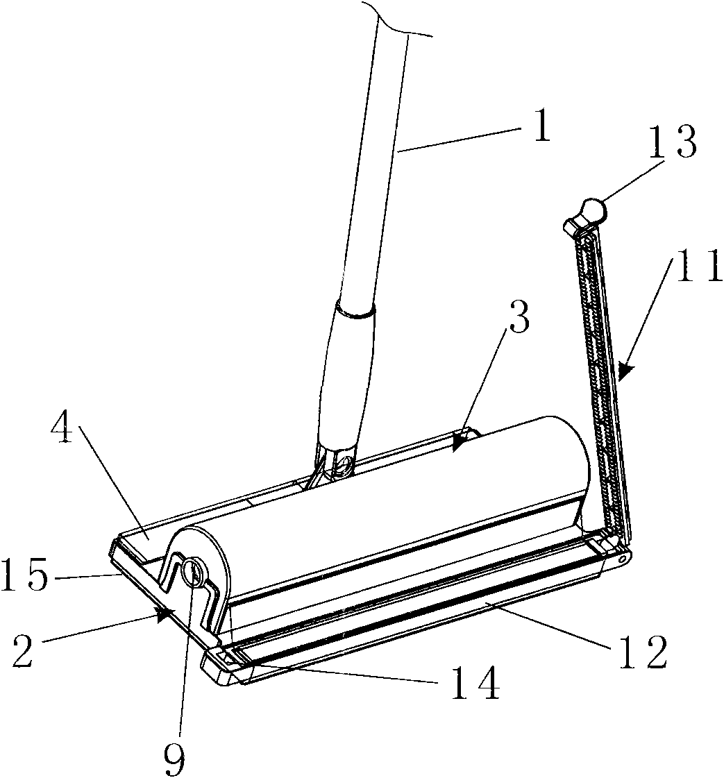 Novel mop with dedusting paper