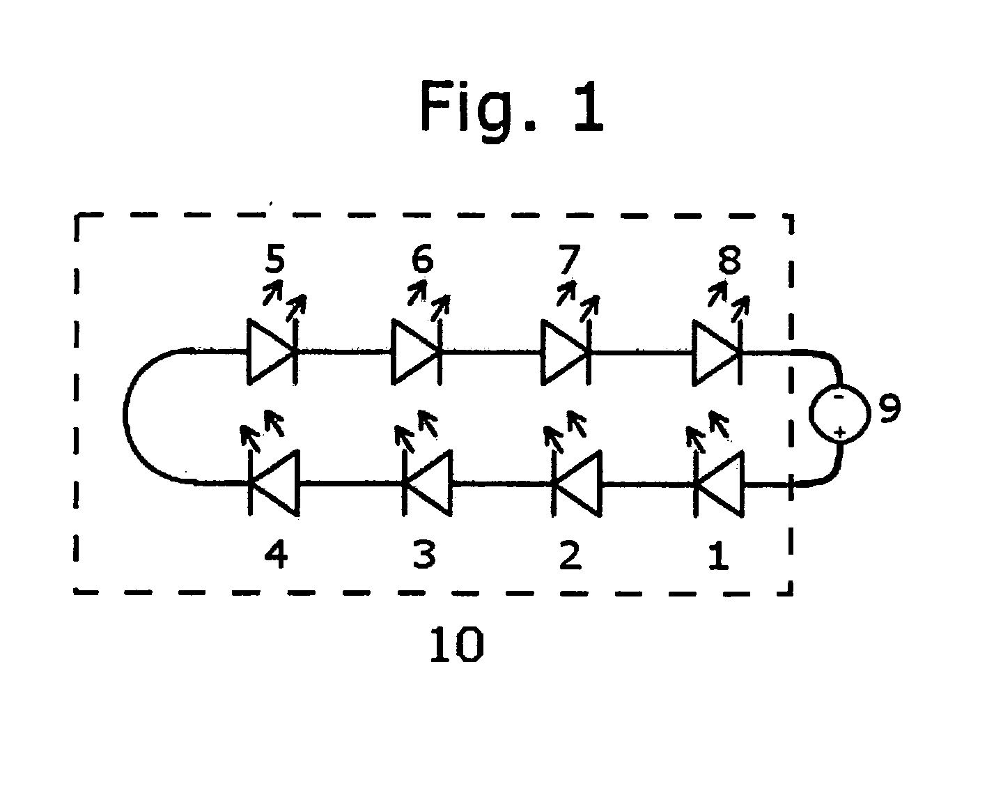 Array of LED lights optimized to produce light at the peack absorbance frequencies of the primary molecules involved in photosynthesis and plant growth