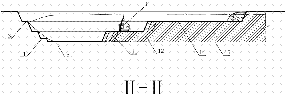 Open pit mining method for gentle tip ore body