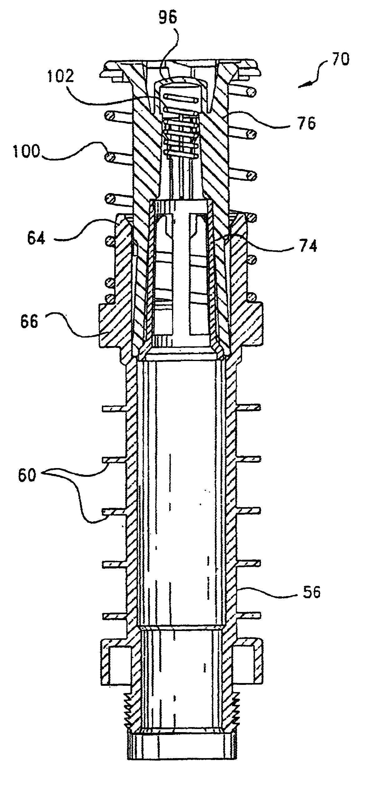 Extension and locking assembly for dripless element, and container therefore