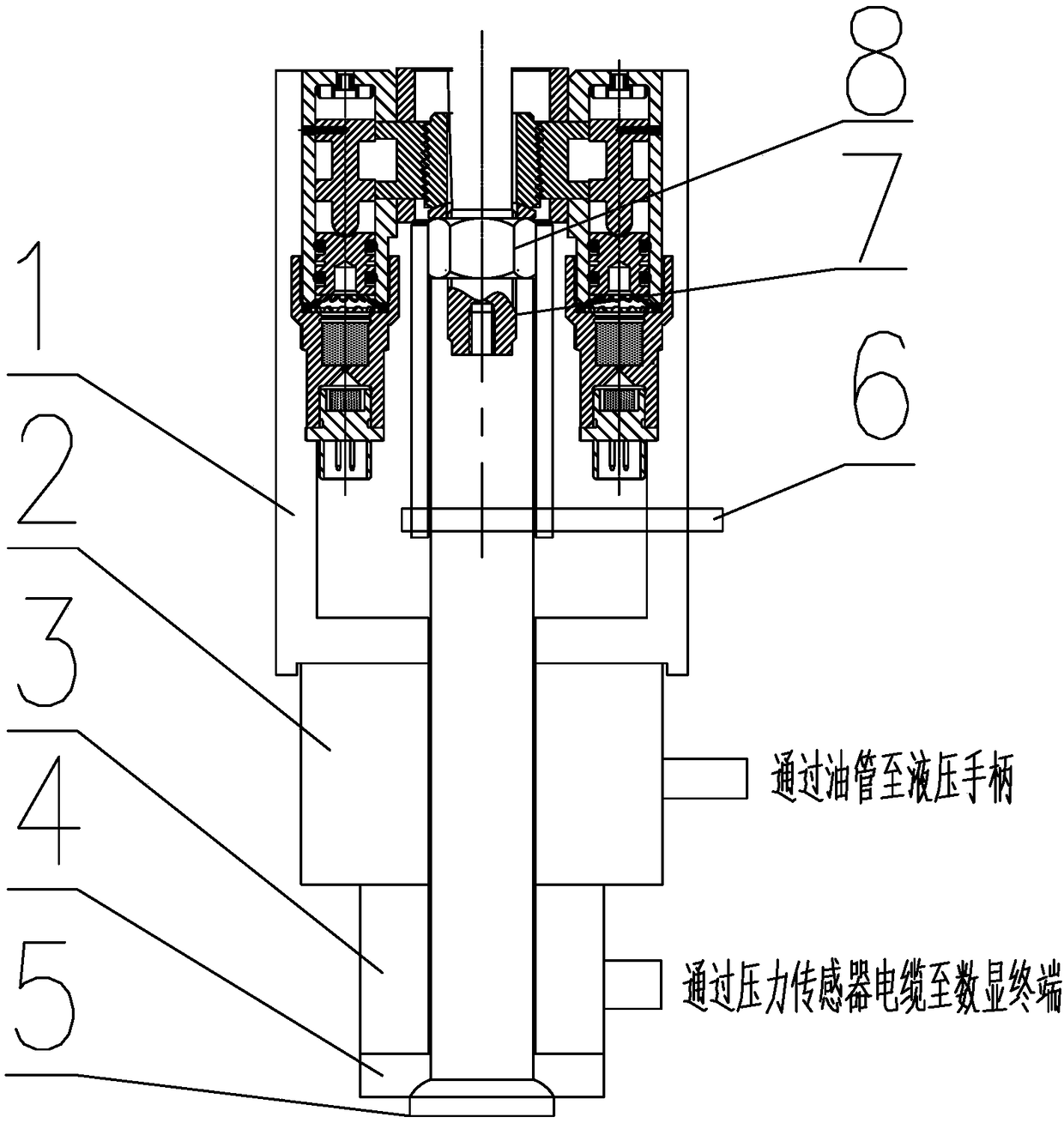 Four point synchronous hydraulic loading device for spacecraft docking