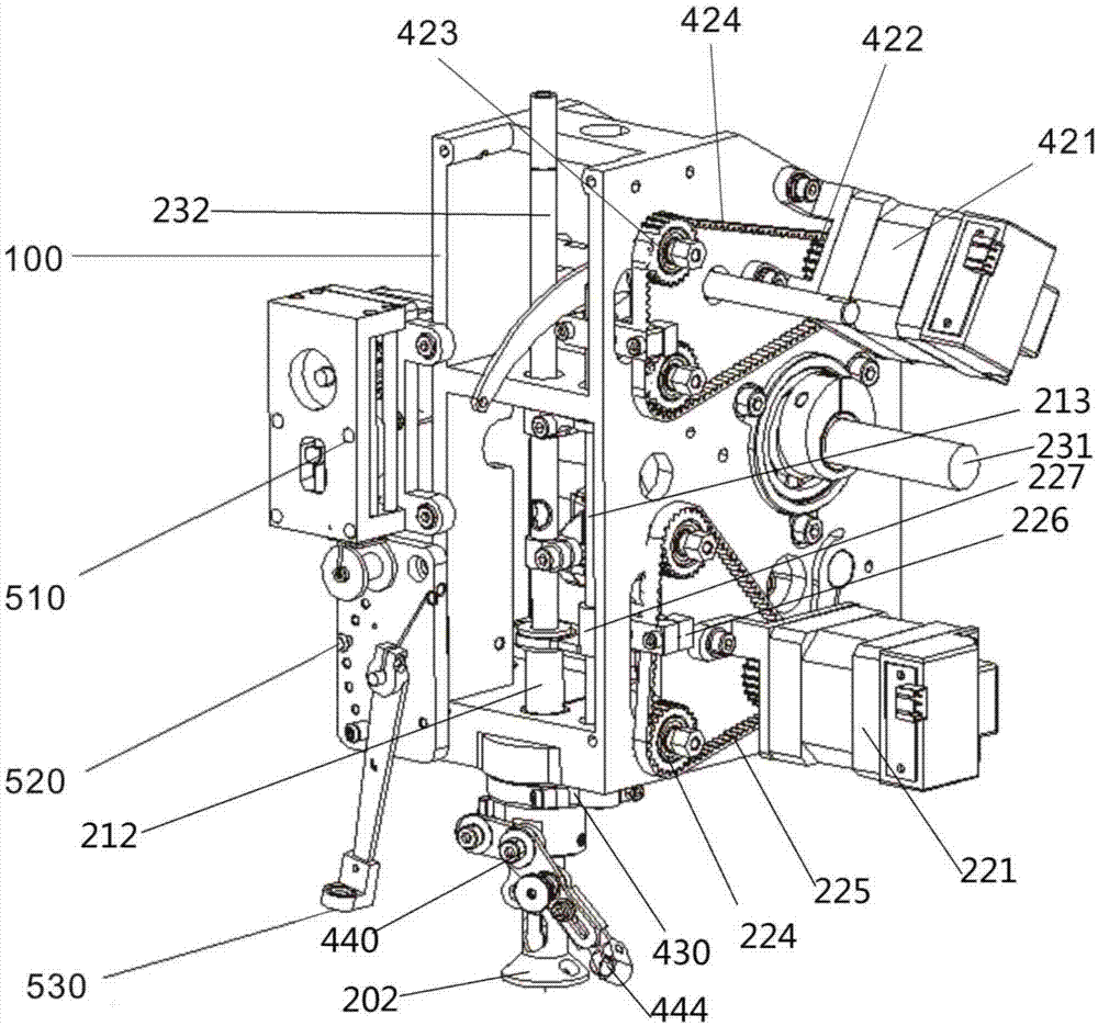 Independent taping embroidery device and embroidery machine comprising same