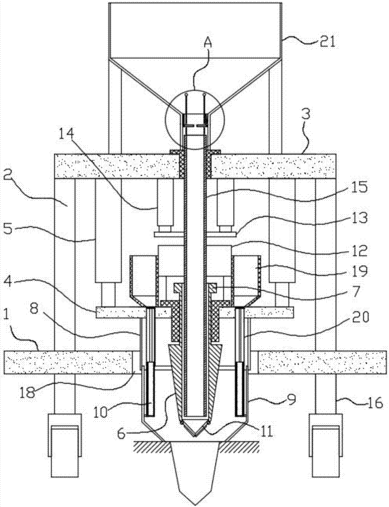 Full-automatic pit digging, fertilization, discharge and planting device