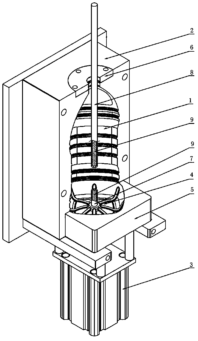 Blow molding mold and method equipped with heating stretching system