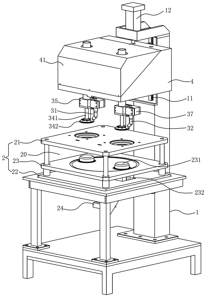 Double-station circumferential stitch welding device for heat exchanger