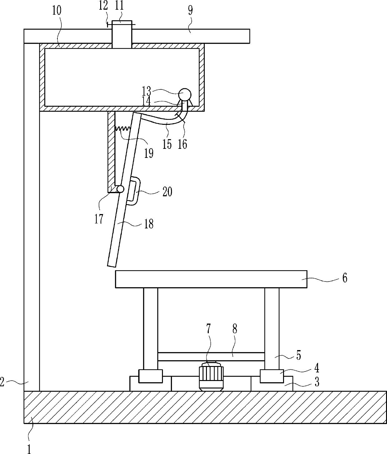 A kind of operating table with table disinfection function in veterinary station