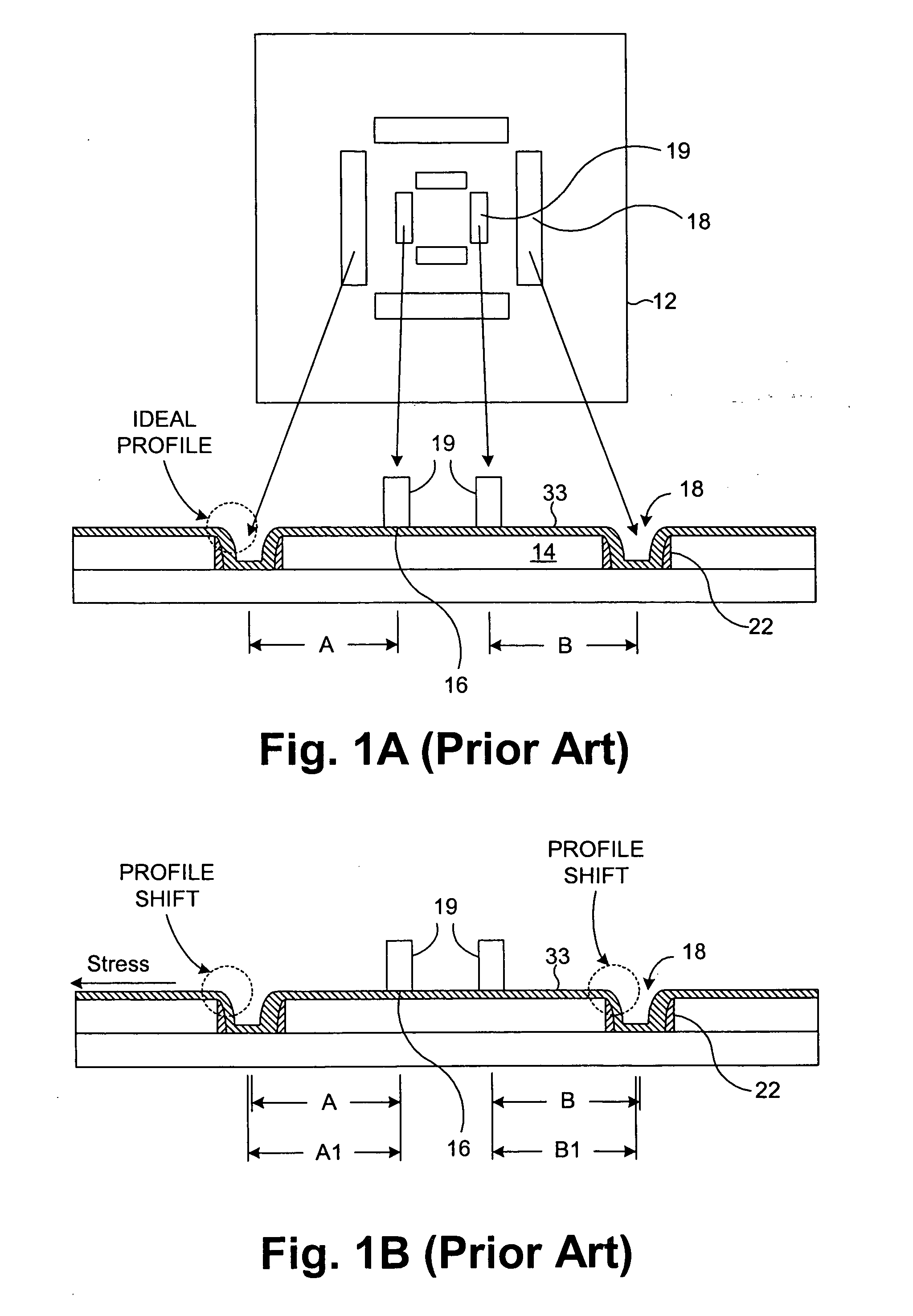 Method of reducing film stress on overlay mark