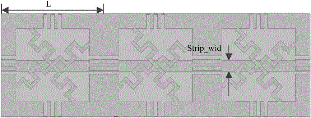 Cross fold line type slotted wideband uniplanar compact electromagnetic band gap UC-EBG structure and design method thereof