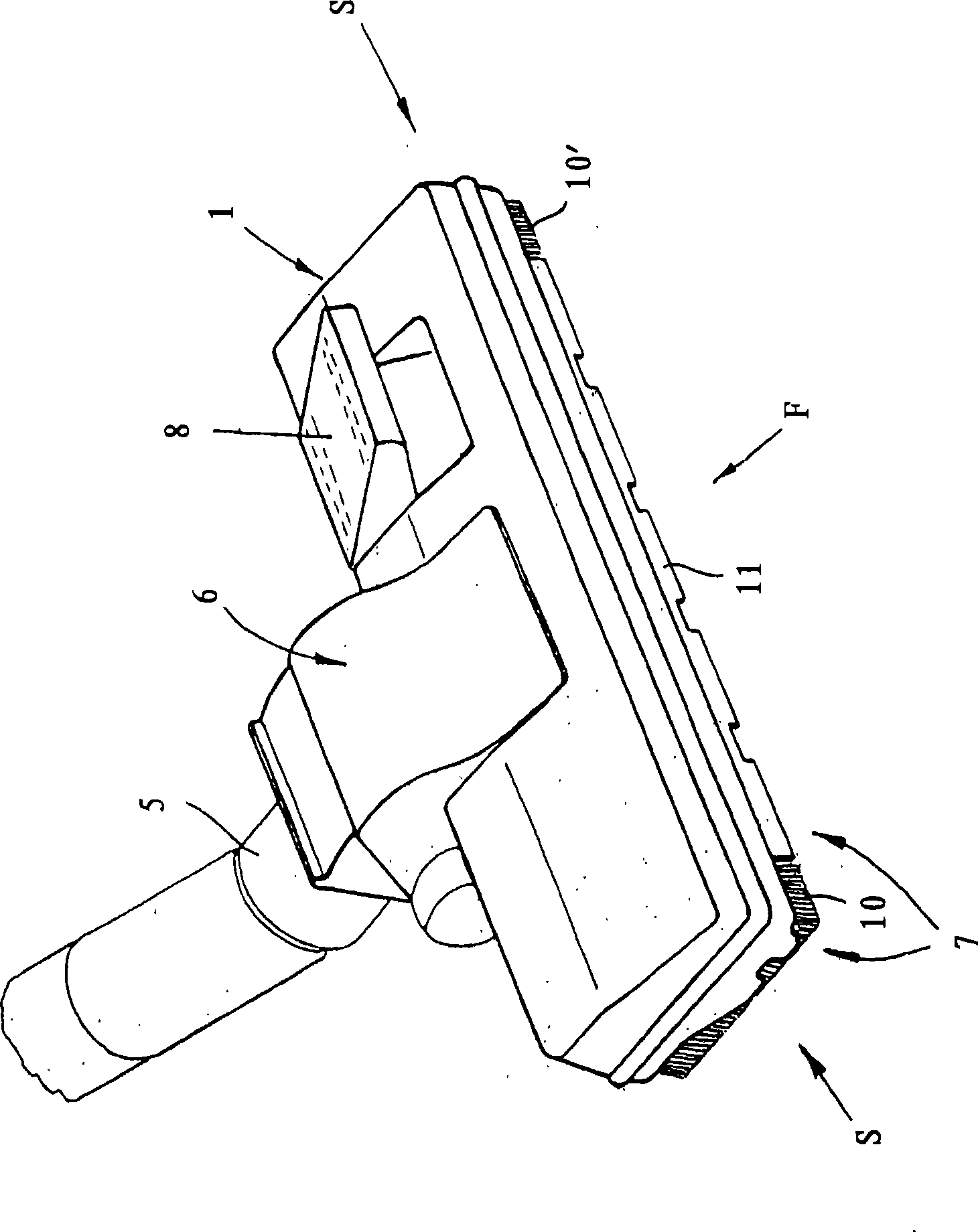 Suction nozzle of cylindrical vacuum dust collector