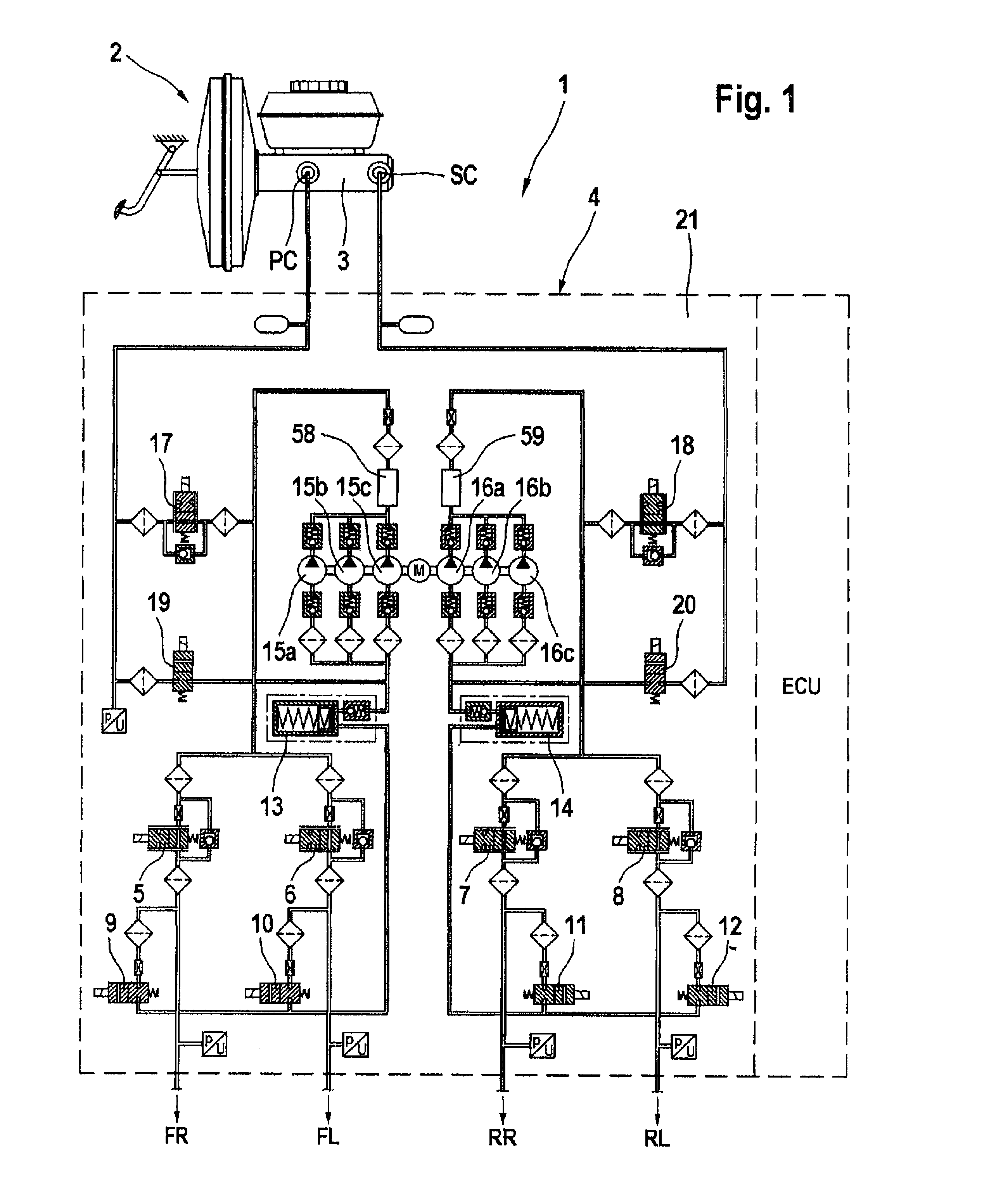 Hydraulic unit for slip-controlled braking systems